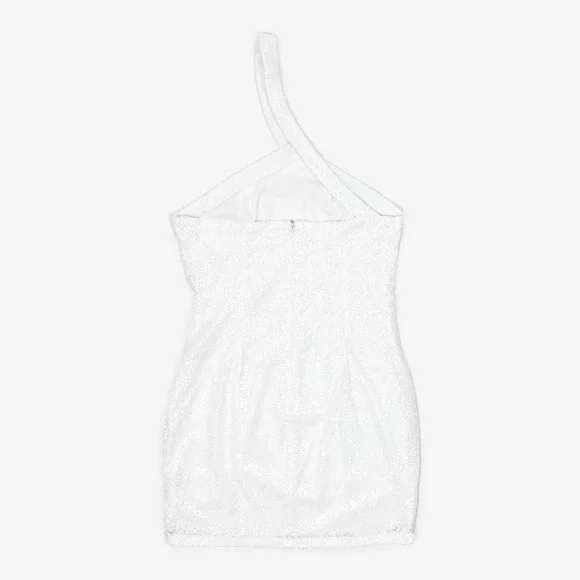 Superdown Cicely Mini Dress Size M White Sequin Glam Sexy Night Out Revolve - Picture 4 of 4